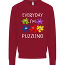 Every Day I'm Puzzling Autism Autistic ASD Kids Sweatshirt Jumper Red
