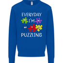 Every Day I'm Puzzling Autism Autistic ASD Kids Sweatshirt Jumper Royal Blue