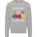 Every Day I'm Puzzling Autism Autistic ASD Kids Sweatshirt Jumper Sports Grey