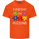 Every Day I'm Puzzling Autism Autistic ASD Kids T-Shirt Childrens Orange