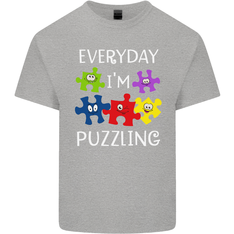 Every Day I'm Puzzling Autism Autistic ASD Kids T-Shirt Childrens Sports Grey