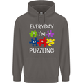 Every Day I'm Puzzling Autism Autistic ASD Mens 80% Cotton Hoodie Charcoal