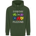 Every Day I'm Puzzling Autism Autistic ASD Mens 80% Cotton Hoodie Forest Green