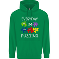 Every Day I'm Puzzling Autism Autistic ASD Mens 80% Cotton Hoodie Irish Green