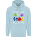 Every Day I'm Puzzling Autism Autistic ASD Mens 80% Cotton Hoodie Light Blue