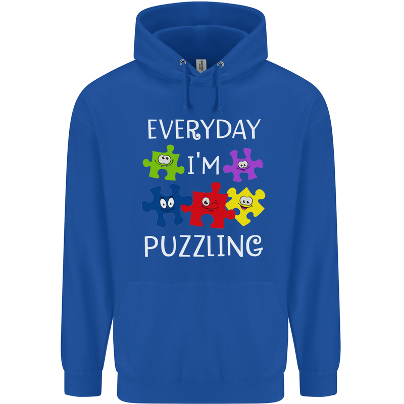 Every Day I'm Puzzling Autism Autistic ASD Mens 80% Cotton Hoodie Royal Blue