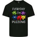 Every Day I'm Puzzling Autism Autistic ASD Mens Cotton T-Shirt Tee Top Black