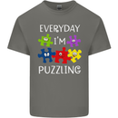 Every Day I'm Puzzling Autism Autistic ASD Mens Cotton T-Shirt Tee Top Charcoal