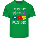 Every Day I'm Puzzling Autism Autistic ASD Mens Cotton T-Shirt Tee Top Irish Green