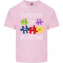 Every Day I'm Puzzling Autism Autistic ASD Mens Cotton T-Shirt Tee Top Light Pink