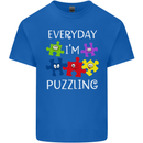 Every Day I'm Puzzling Autism Autistic ASD Mens Cotton T-Shirt Tee Top Royal Blue