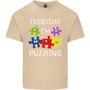 Every Day I'm Puzzling Autism Autistic ASD Mens Cotton T-Shirt Tee Top Sand