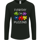 Every Day I'm Puzzling Autism Autistic ASD Mens Long Sleeve T-Shirt Black