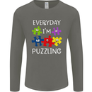 Every Day I'm Puzzling Autism Autistic ASD Mens Long Sleeve T-Shirt Charcoal