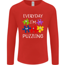 Every Day I'm Puzzling Autism Autistic ASD Mens Long Sleeve T-Shirt Red