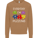 Every Day I'm Puzzling Autism Autistic ASD Mens Sweatshirt Jumper Caramel Latte
