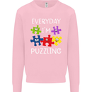 Every Day I'm Puzzling Autism Autistic ASD Mens Sweatshirt Jumper Light Pink