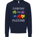 Every Day I'm Puzzling Autism Autistic ASD Mens Sweatshirt Jumper Navy Blue