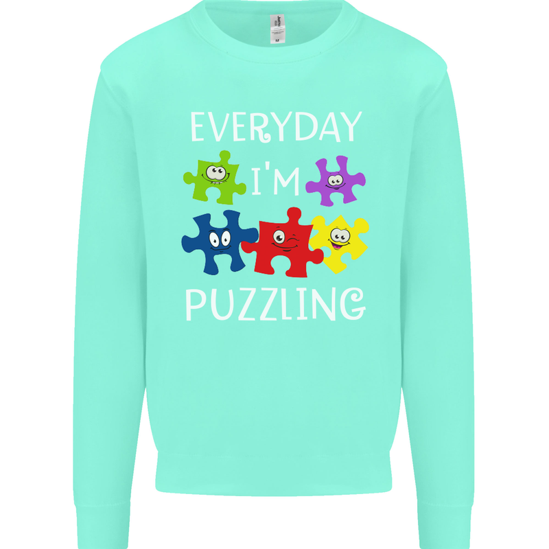Every Day I'm Puzzling Autism Autistic ASD Mens Sweatshirt Jumper Peppermint