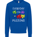 Every Day I'm Puzzling Autism Autistic ASD Mens Sweatshirt Jumper Royal Blue