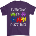 Every Day I'm Puzzling Autism Autistic ASD Mens T-Shirt Cotton Gildan Purple