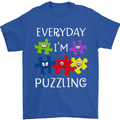 Every Day I'm Puzzling Autism Autistic ASD Mens T-Shirt Cotton Gildan Royal Blue