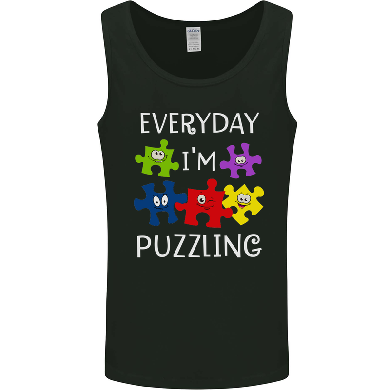 Every Day I'm Puzzling Autism Autistic ASD Mens Vest Tank Top Black