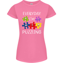 Every Day I'm Puzzling Autism Autistic ASD Womens Petite Cut T-Shirt Azalea