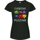 Every Day I'm Puzzling Autism Autistic ASD Womens Petite Cut T-Shirt Black