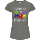 Every Day I'm Puzzling Autism Autistic ASD Womens Petite Cut T-Shirt Charcoal