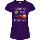 Every Day I'm Puzzling Autism Autistic ASD Womens Petite Cut T-Shirt Purple