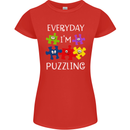 Every Day I'm Puzzling Autism Autistic ASD Womens Petite Cut T-Shirt Red