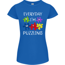 Every Day I'm Puzzling Autism Autistic ASD Womens Petite Cut T-Shirt Royal Blue