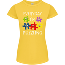 Every Day I'm Puzzling Autism Autistic ASD Womens Petite Cut T-Shirt Yellow