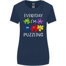 Every Day I'm Puzzling Autism Autistic ASD Womens Wider Cut T-Shirt Navy Blue