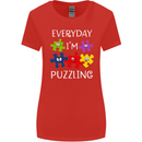 Every Day I'm Puzzling Autism Autistic ASD Womens Wider Cut T-Shirt Red