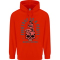 Every Day Is a Party Hustle Skull Alcohol Childrens Kids Hoodie Bright Red