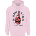 Every Day Is a Party Hustle Skull Alcohol Childrens Kids Hoodie Light Pink