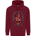 Every Day Is a Party Hustle Skull Alcohol Childrens Kids Hoodie Maroon