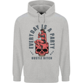 Every Day Is a Party Hustle Skull Alcohol Childrens Kids Hoodie Sports Grey