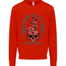 Every Day Is a Party Hustle Skull Alcohol Kids Sweatshirt Jumper Bright Red