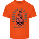 Every Day Is a Party Hustle Skull Alcohol Kids T-Shirt Childrens Orange