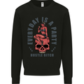 Every Day Is a Party Hustle Skull Alcohol Mens Sweatshirt Jumper Black