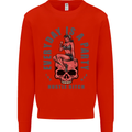 Every Day Is a Party Hustle Skull Alcohol Mens Sweatshirt Jumper Bright Red