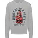 Every Day Is a Party Hustle Skull Alcohol Mens Sweatshirt Jumper Sports Grey