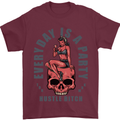 Every Day Is a Party Hustle Skull Alcohol Mens T-Shirt Cotton Gildan Maroon