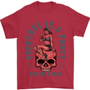 Every Day Is a Party Hustle Skull Alcohol Mens T-Shirt Cotton Gildan Red