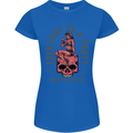 Every Day Is a Party Hustle Skull Alcohol Womens Petite Cut T-Shirt Royal Blue