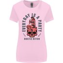 Every Day Is a Party Hustle Skull Alcohol Womens Wider Cut T-Shirt Light Pink