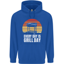 Every Days a Grill Day Funny BBQ Retirement Childrens Kids Hoodie Royal Blue
